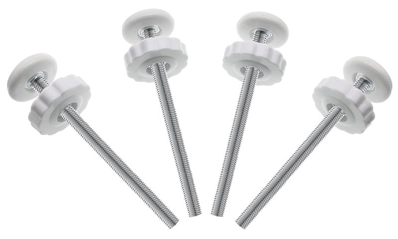 PAFOWO 4Pcs Universal Baby Gate Threaded Spindle Rod, M8 (8mm) Replacement Bolt Part for Pet Pressure Mounted Safety Gates, Extra Long Baby Tension Gate Extender (White) - Image 1